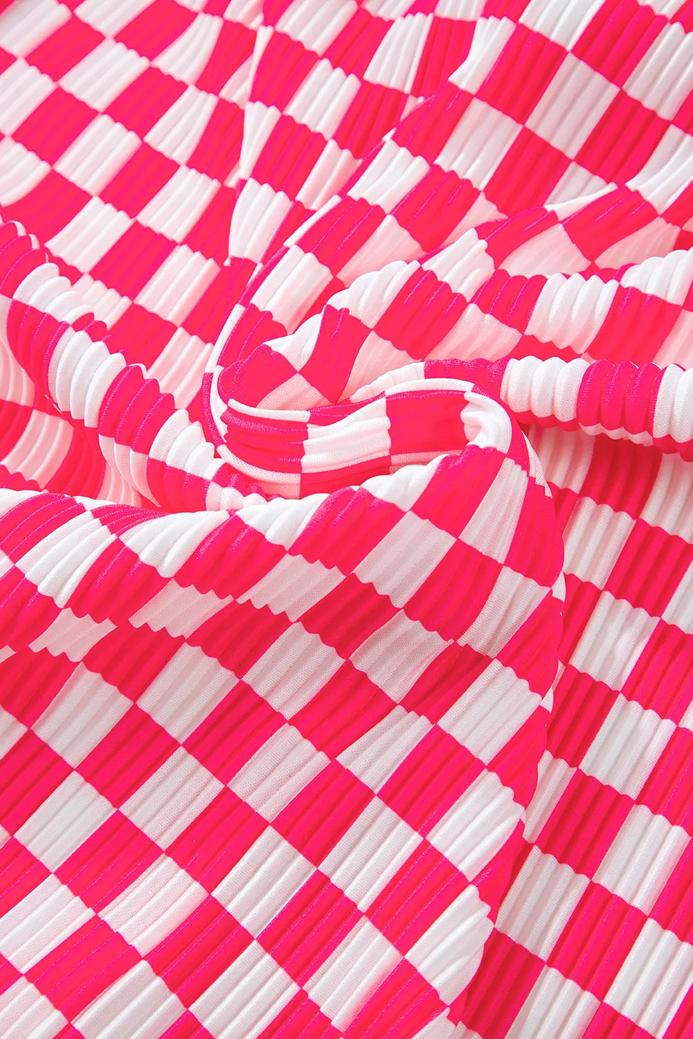 Checkered Button Up Top and Pants Lounge Set - Ladyez