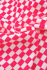 Checkered Button Up Top and Pants Lounge Set - Ladyez