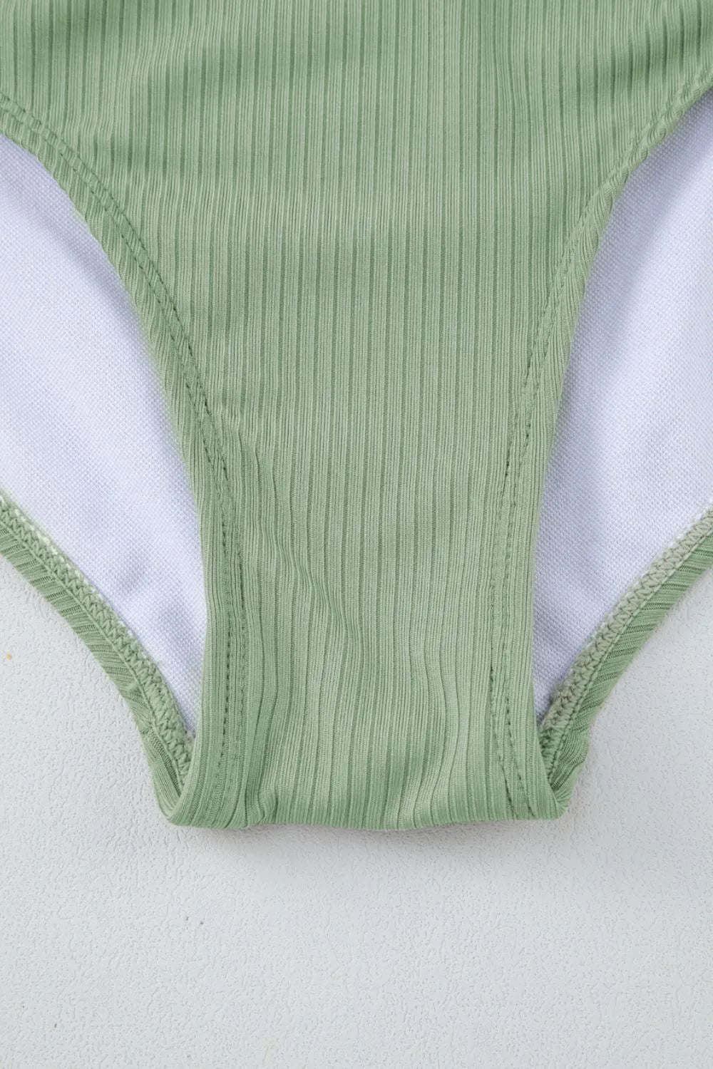 Ribbed Drawstring Sides Cutout One Piece Swimsuit - Ladyez