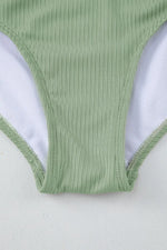 Ribbed Drawstring Sides Cutout One Piece Swimsuit - Ladyez