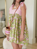 Printed Tie Shoulder Mini Cami Dress - Ladyez