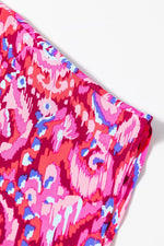 Abstract Print V Neck Half Sleeve Loose Fit Blouse