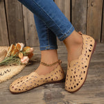 Hollow Out Breathable Casual Flat Slip-Ons