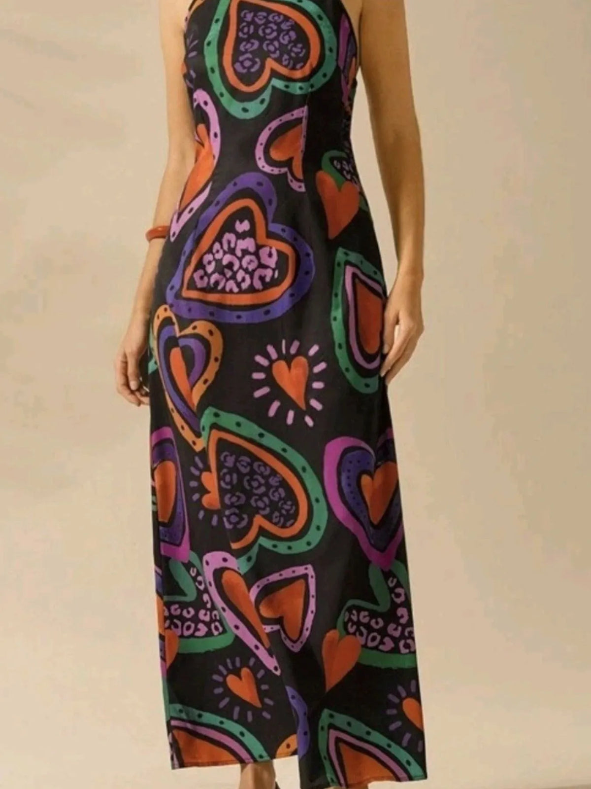 Printed Sleeveless Maxi Dress - Ladyez