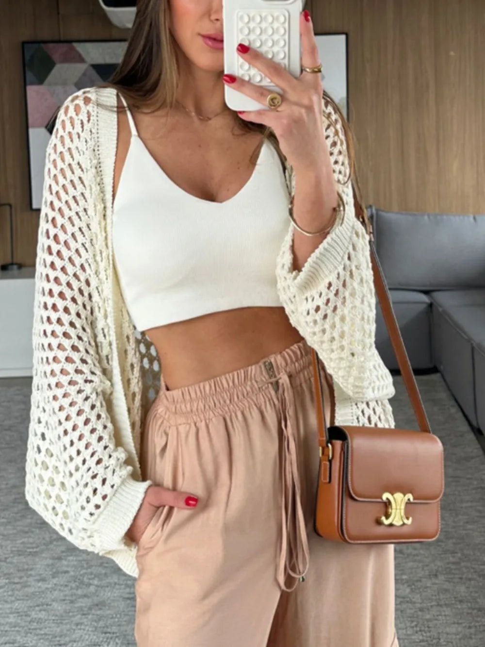 Hollow Out Open Front Cover-Up - Ladyez