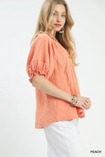 Umgee Cotton Gauze Ruffle Top