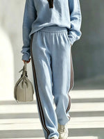 Long Sleeve Top and Side-Striped Joggers Set