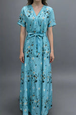 Floral Print Wrap Maxi Dress