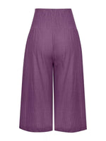 Smocked Wide-Leg Capri Pants