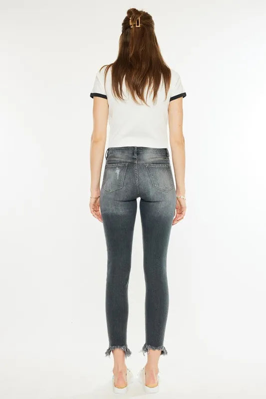 Kancan High Rise Distressed Ankle Skinny Jeans - Ladyez