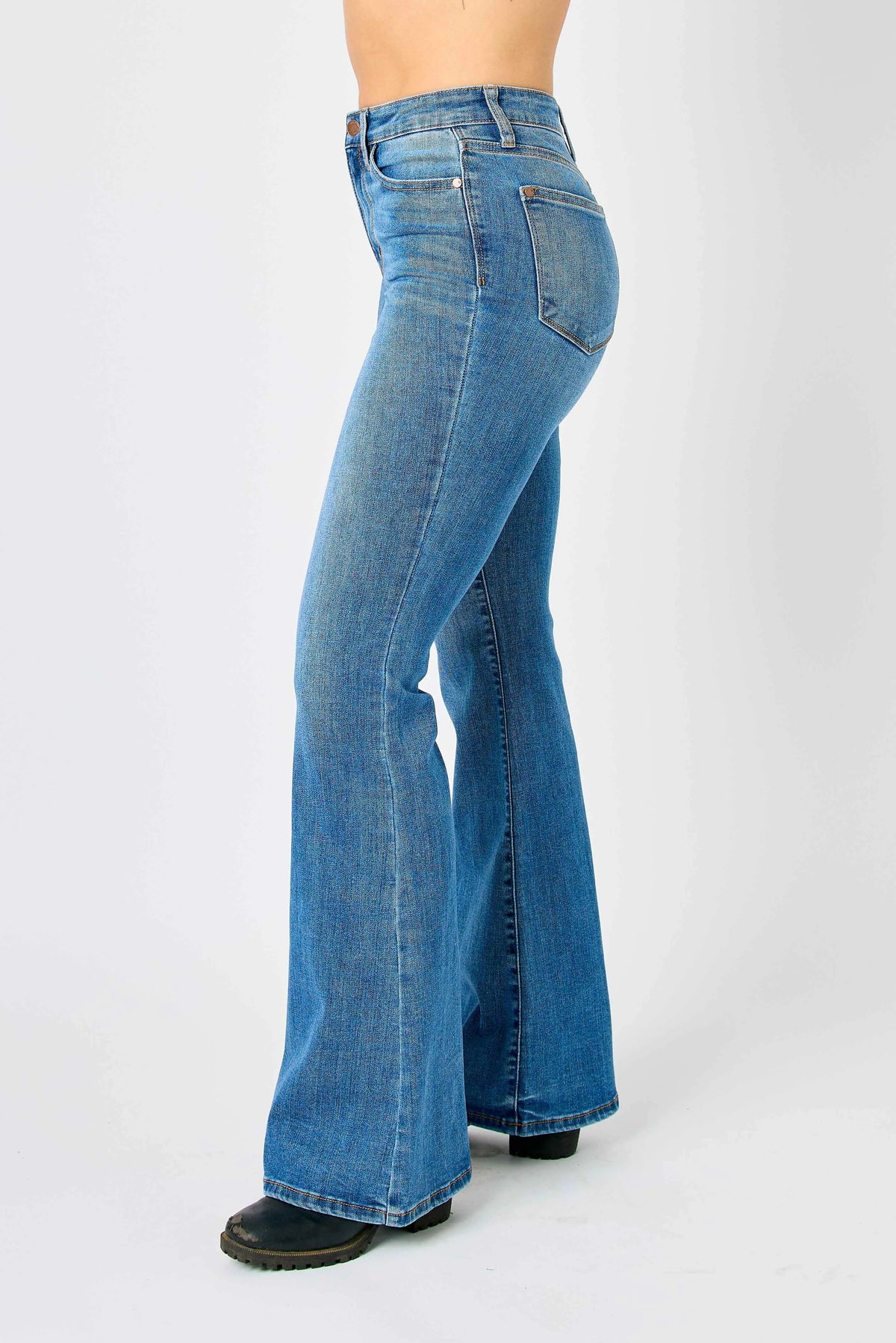 Judy Blue Full Size Hw Classic Flare Jeans Plus Size - Ladyez