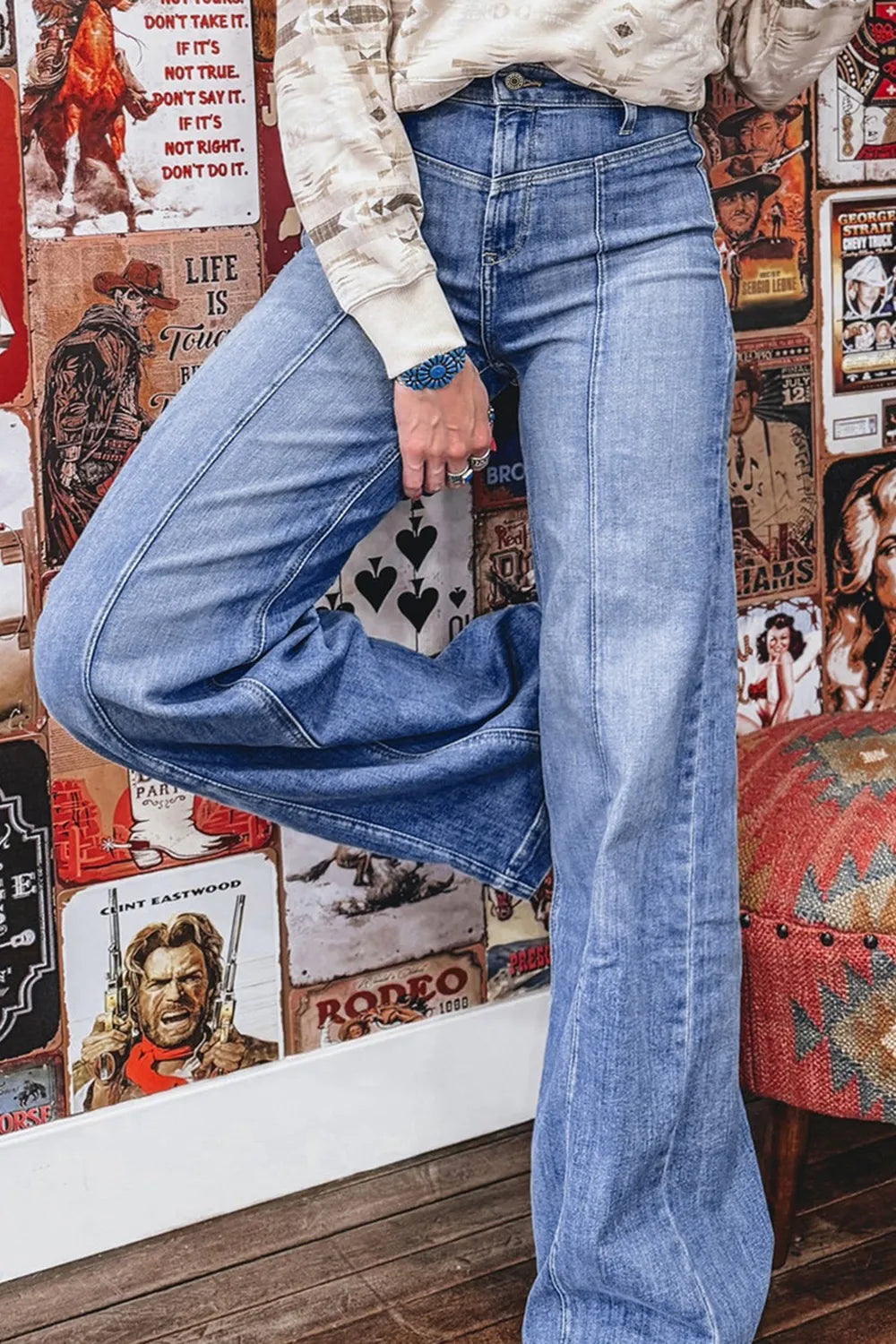 High-Waisted Wide Leg Jeans - Ladyez