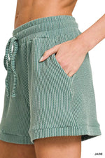 Zenana Raised Rib Cap Sleeve Top & Shorts Set