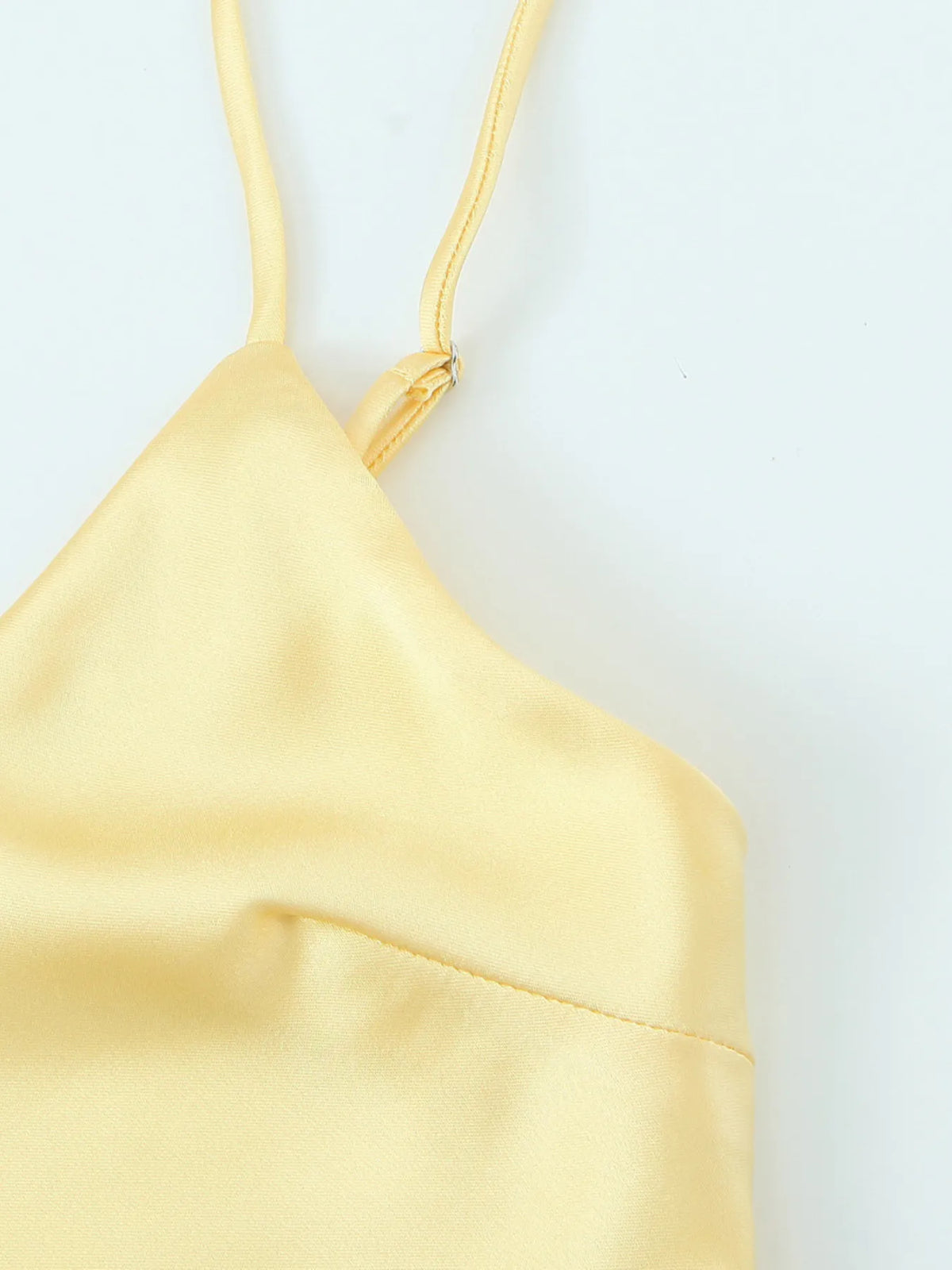 Satin V-Neck Cami Dress - Ladyez