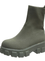 Round Toe Platform Boots - Ladyez