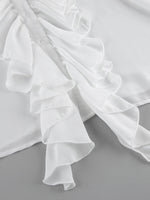 Ruffle Trim Flounce Sleeve Blouse