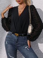 Perfee Surplice Long Sleeve Bodysuit - Ladyez