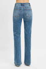 RISEN Full Size Distressed Detail Bootcut Jeans Plus Size - Ladyez