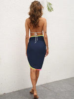 Rainbow Pompom Trim Swim Skirt - Ladyez