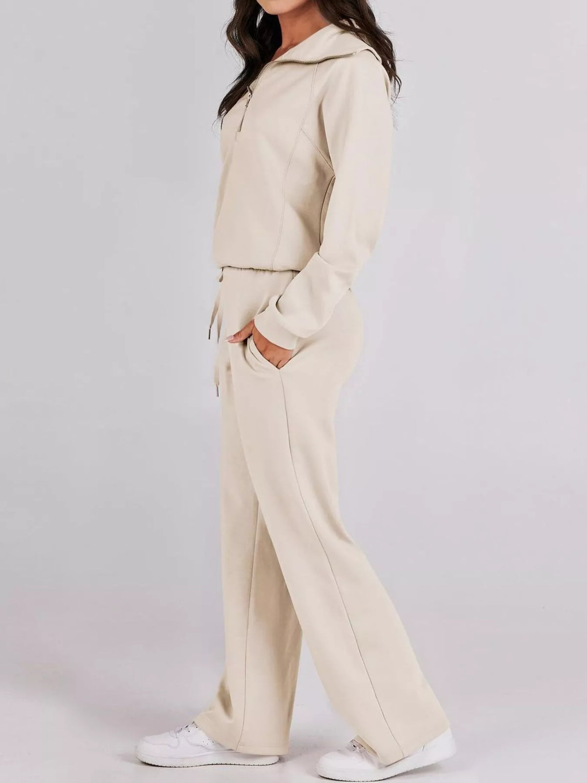Half Zip Sweatshirt and Pants Set