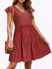 Polka Dot Ruffle Sleeve V-Neck Mini Dress