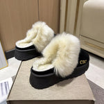 Furry Platform Slippers