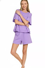 Zenana Exposed Seam Boxy Top & Shorts Set