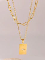 18K Gold-Plated Stainless Steel Double-Layered Necklace