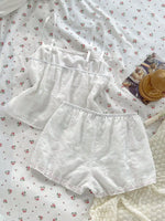Lace Detail Eyelet Cami and Shorts Set