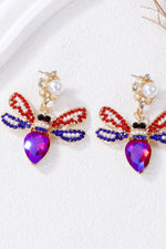 Natural Stone Bee Dangle Earrings