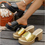 Open Toe Block Heels Sandals