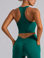 Square Neck Racerback Cropped Tank - Ladyez
