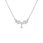 925 Sterling Silver Zircon Flower Necklace