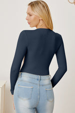 Zip Up Long Sleeve Bodysuit - Ladyez