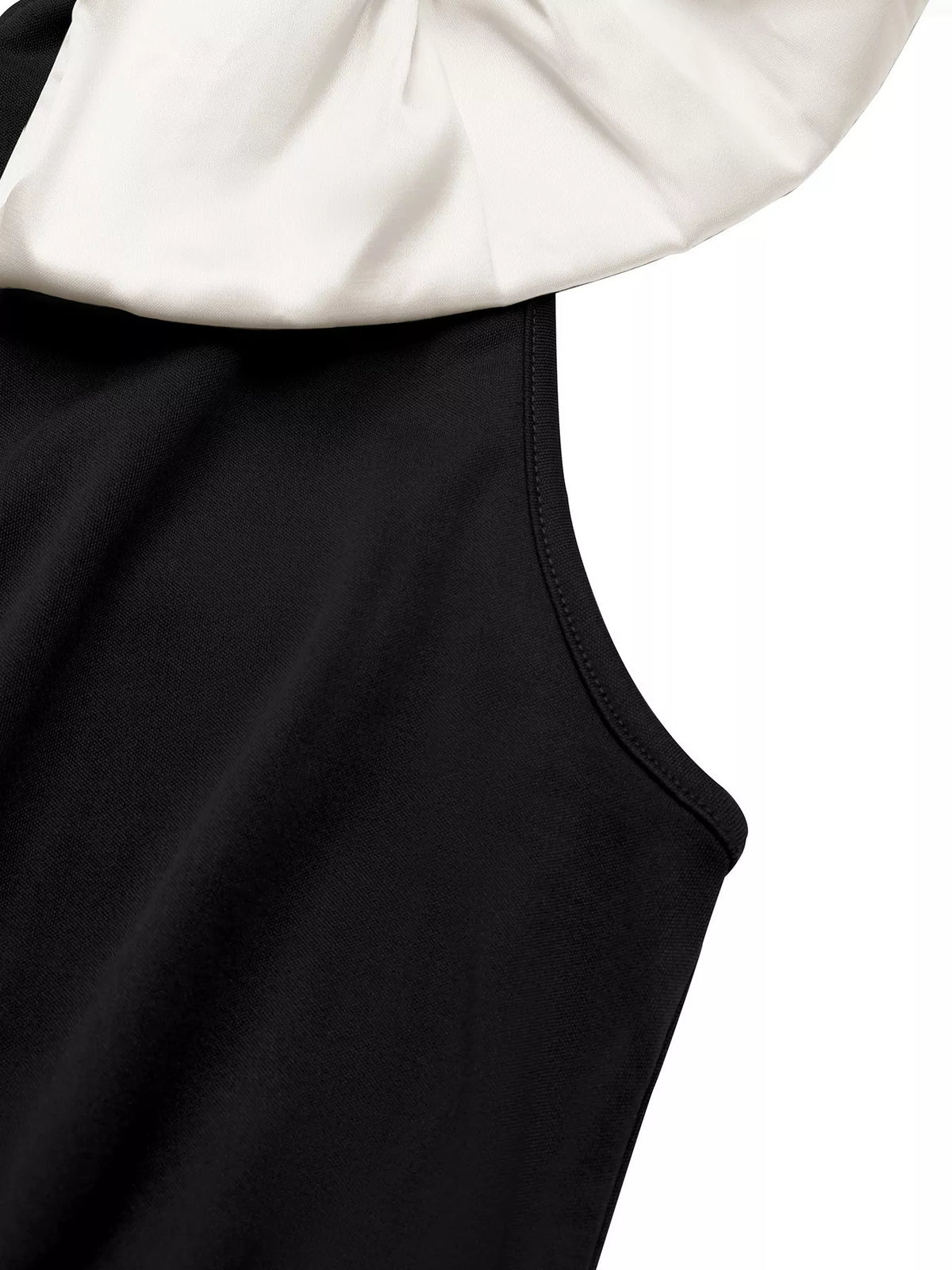 One-Shoulder Bowknot Wide Leg Jumpsuit