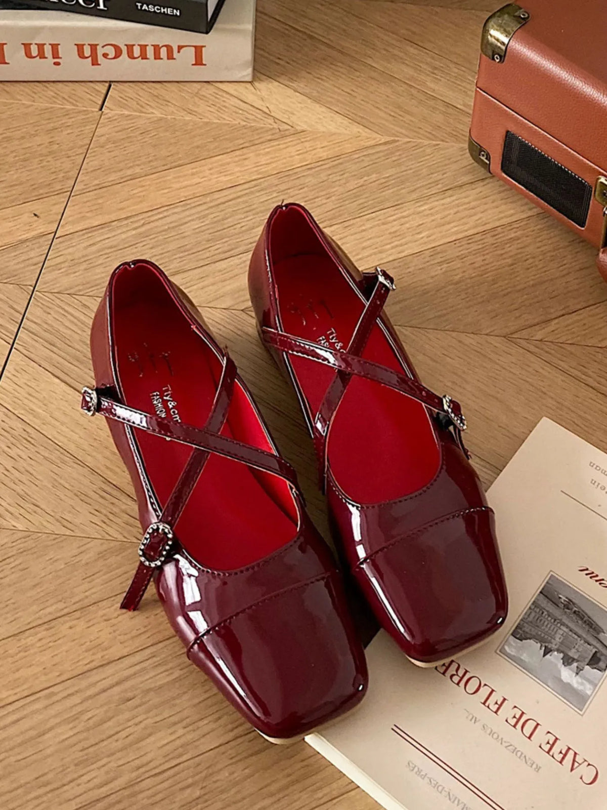 Square Toe Block Heels Mary Jane Shoes - Ladyez