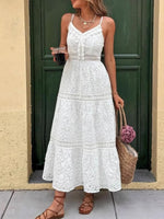 Eyelet Embroidered Cami Dress with Tassel Detail