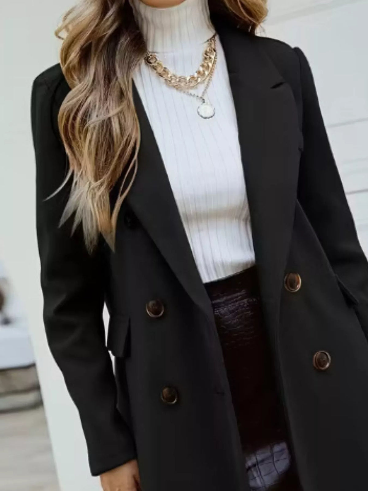 Double-Breasted Longline Coat