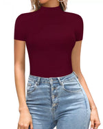Mock Neck Short Sleeve Bodysuit