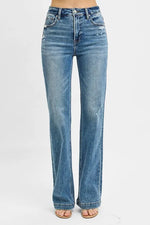 RISEN Full Size Distressed Detail Bootcut Jeans Plus Size - Ladyez