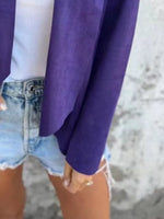 Full Size Open Front Casual Cardigan Plus Size
