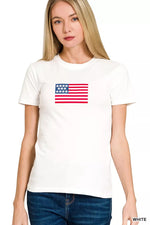 Zenana American Flag Tee