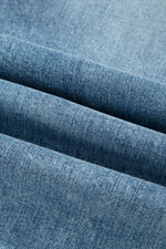 Raw Hem Ripped Open Knee Fit Flare Jeans