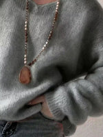 V-Neck Dropped Shoulder Sweater