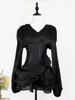 Ruffled Long Sleeve Mini Dress