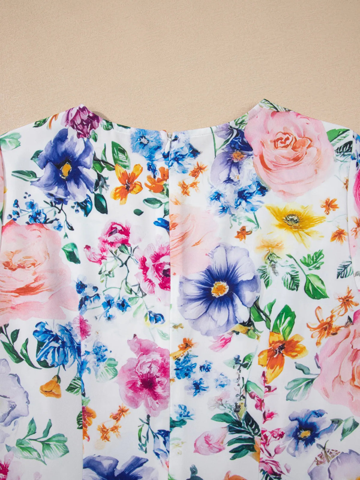 Floral Print Cap Sleeve Mini Dress