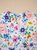 Floral Print Cap Sleeve Mini Dress