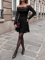 Lace Off Shoulder Mini Dress
