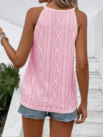 Textured Round Neck Tank - Ladyez