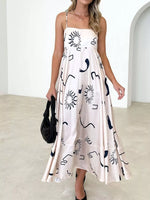Printed Spaghetti Strap Maxi Dress
